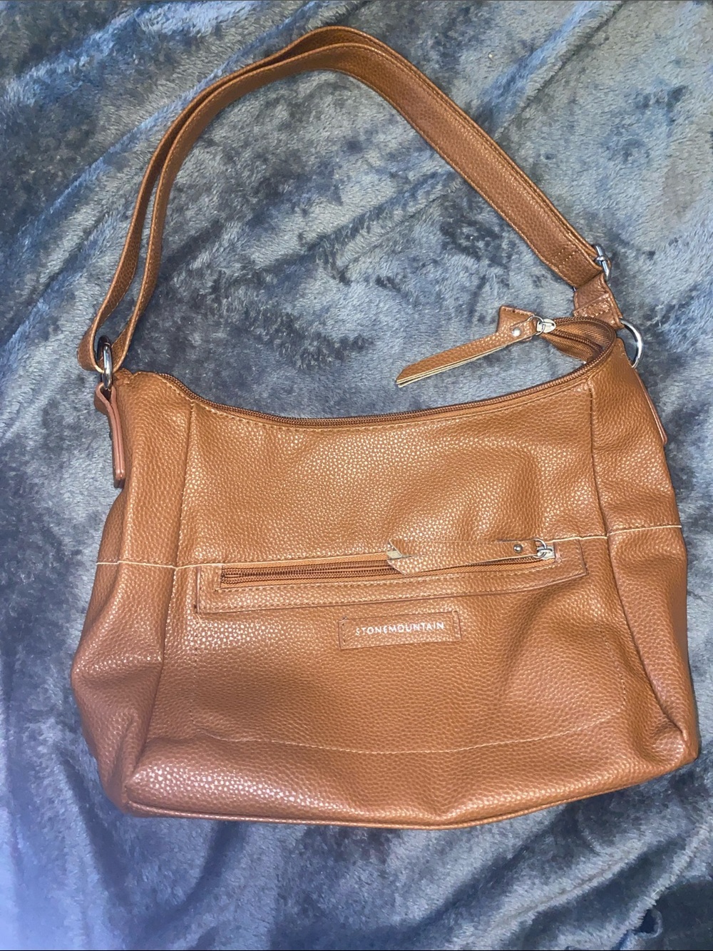 Stone Mountain Cognac Pebbled Leather Shoulder Bag